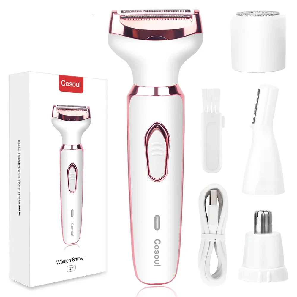 4 in 1 Electric Razor for Women Hair Trimmer White