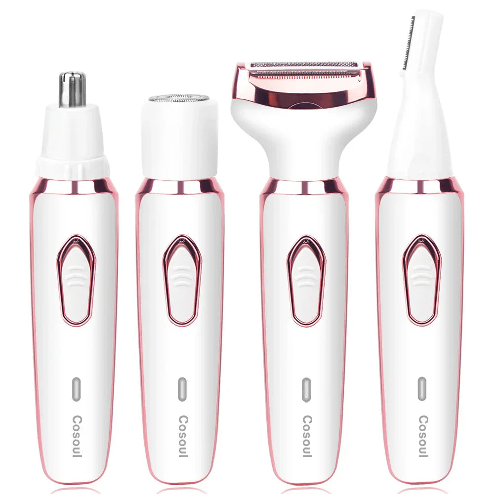 4 in 1 Electric Razor for Women Hair Trimmer White