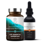 Saluz AFA - Cordyceps Bundle – Energy - Performance - Longevity - Immune Support – Wild Harvested Blue Green Algae Superfood & Cordyceps Sinensis Extract – Boosts Focus Stamina Recovery & Vitality – Life Essential Superfood – 60 Servings